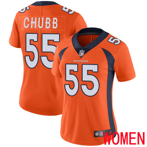 Women Denver Broncos 55 Bradley Chubb Orange Team Color Vapor Untouchable Limited Player Football NFL Jersey